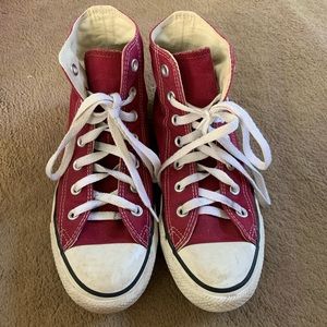 Maroon High Top Converse